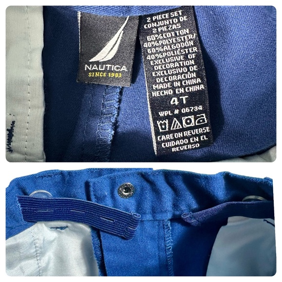Boys | Nautica | Navy Blue Button Close Adjustable Waist Chino Shorts - 4T - Picture 5 of 5